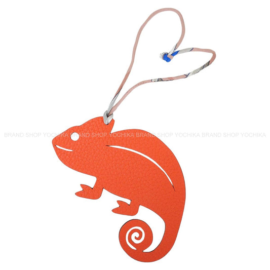 HERMES bag charm Petit H Chameleon Orange Minium/Bleu Izmir Veau Togo/Chevre Mysore[BRAND NEW][Authentic]