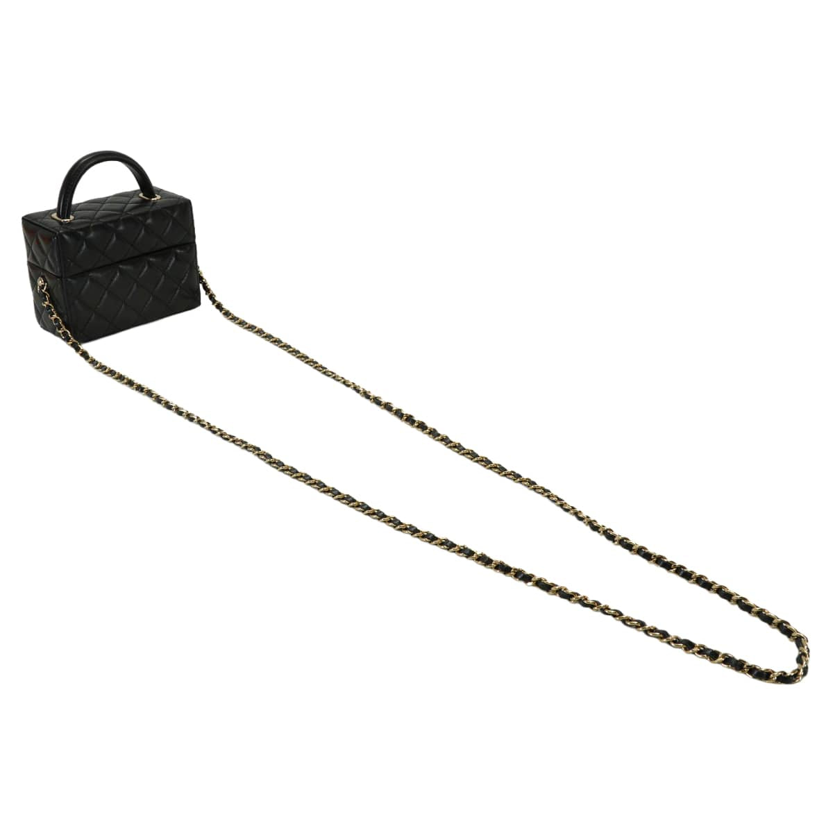 2025AW CHANEL Shoulder bag Chain clutch Matelasse COCO Mark with handle small vanity square box Noir (Black) Lambskin Champagne Gold HW AP4759[EXCELLENT][Authentic]