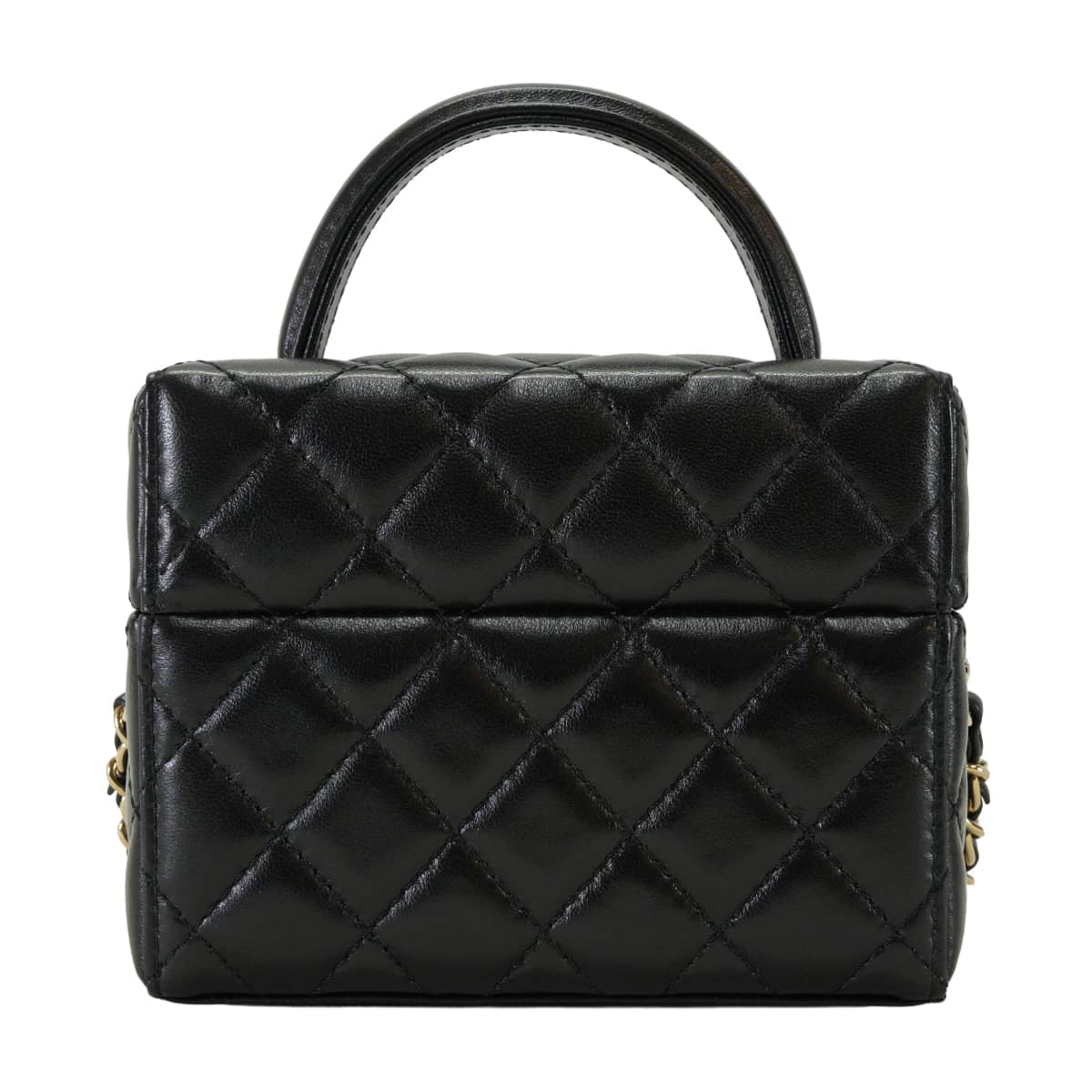 2025AW CHANEL Shoulder bag Chain clutch Matelasse COCO Mark with handle small vanity square box Noir (Black) Lambskin Champagne Gold HW AP4759[EXCELLENT][Authentic]