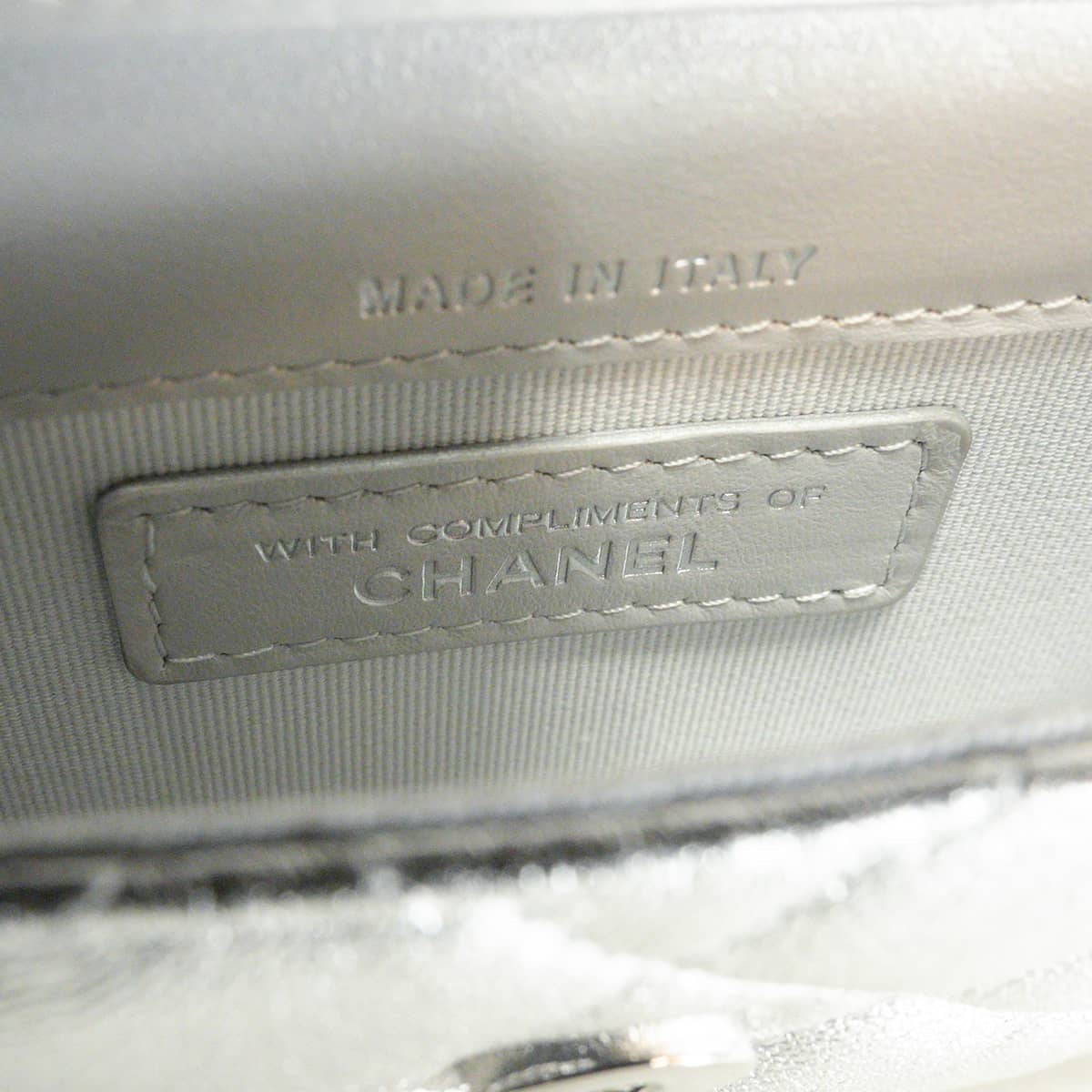 2023 VIP Customers only Year's Gift CHANEL Pouch Mini Chain Bag Matelasse COCO Mark Star Rhinestones Silver Metallic Lambskin[EXCELLENT][Authentic]