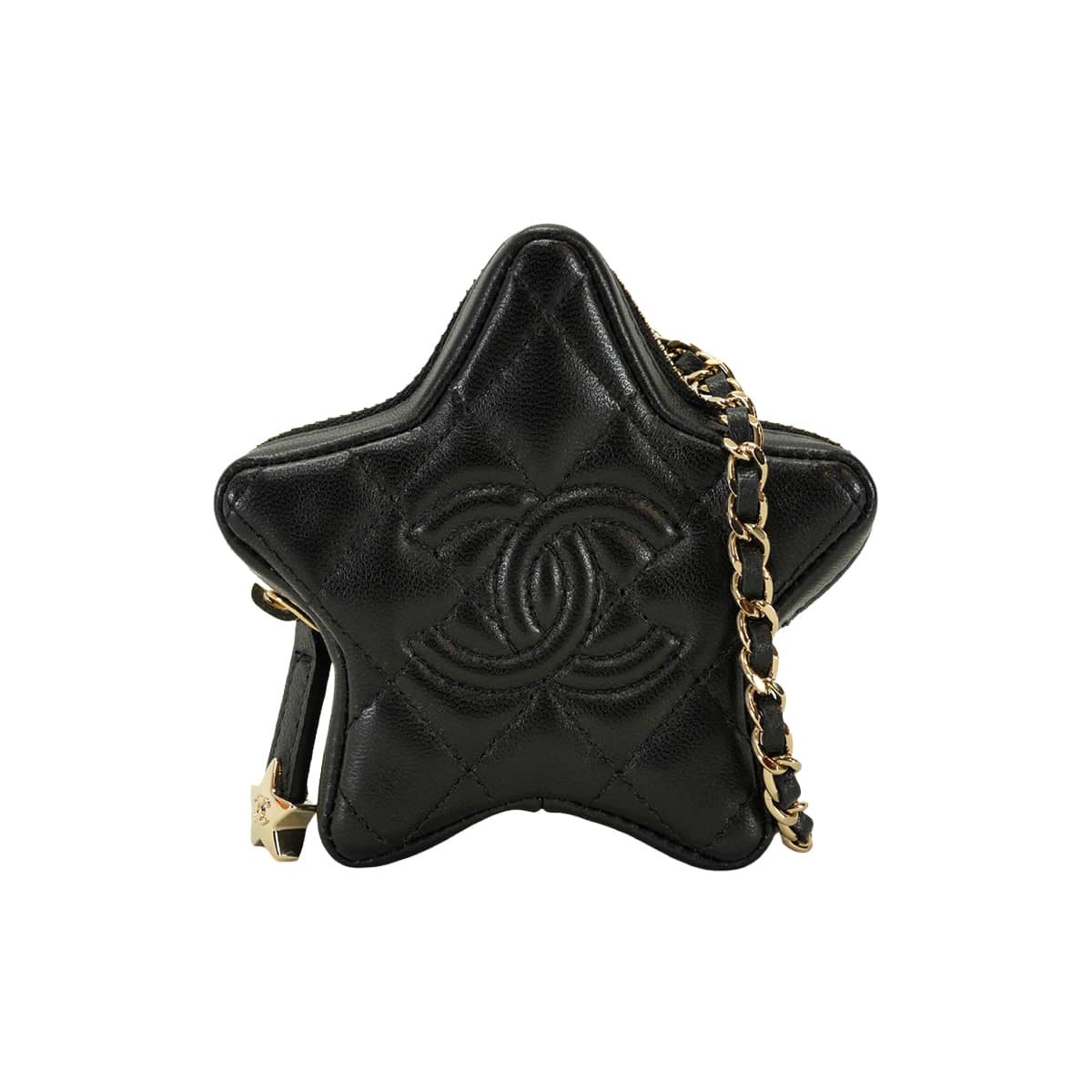 2025-26AW CHANEL bag charm COCO Mark Star Noir (Black) Lambskin Champagne Gold HW AP4985[EXCELLENT][Authentic]
