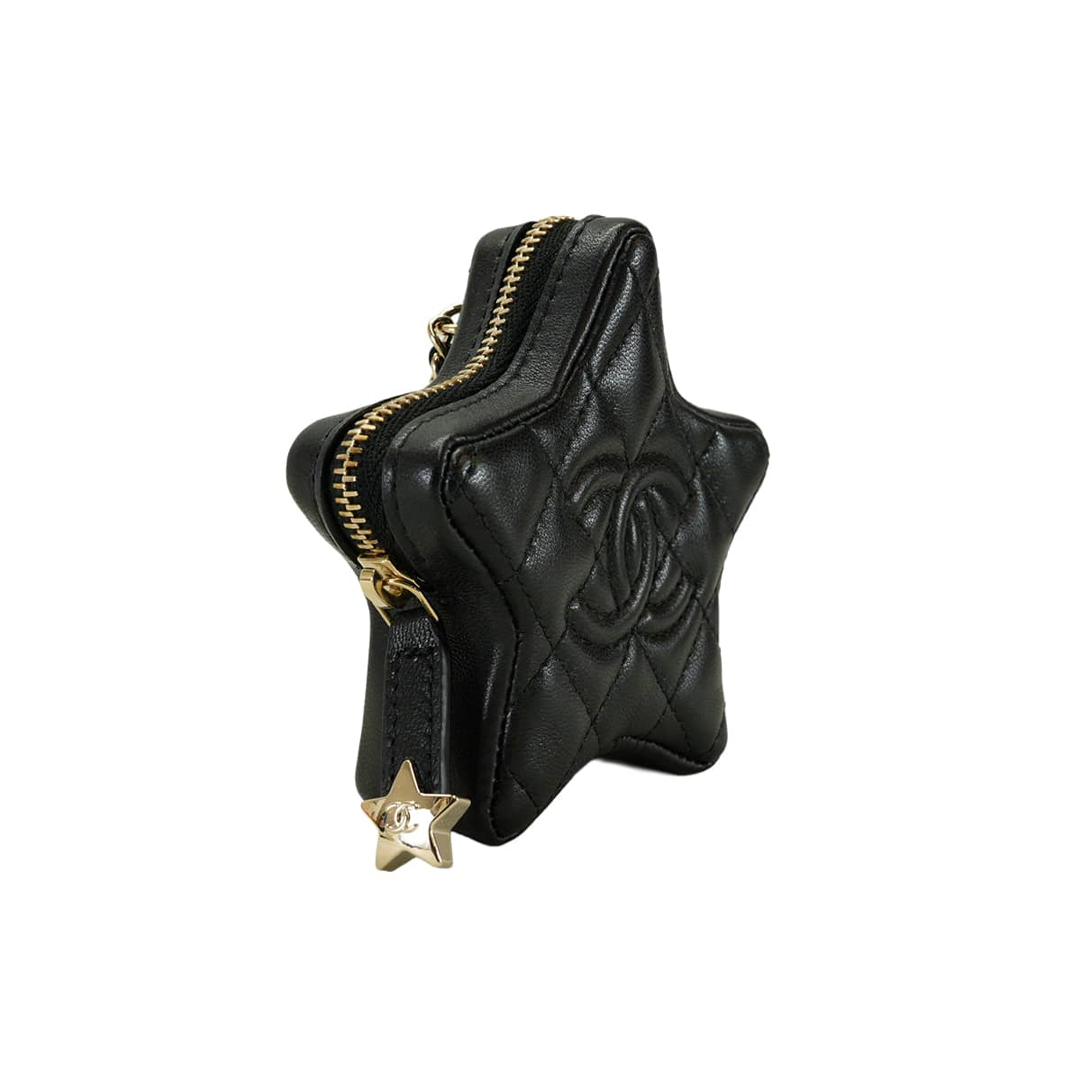 2025-26AW CHANEL bag charm COCO Mark Star Noir (Black) Lambskin Champagne Gold HW AP4985[EXCELLENT][Authentic]