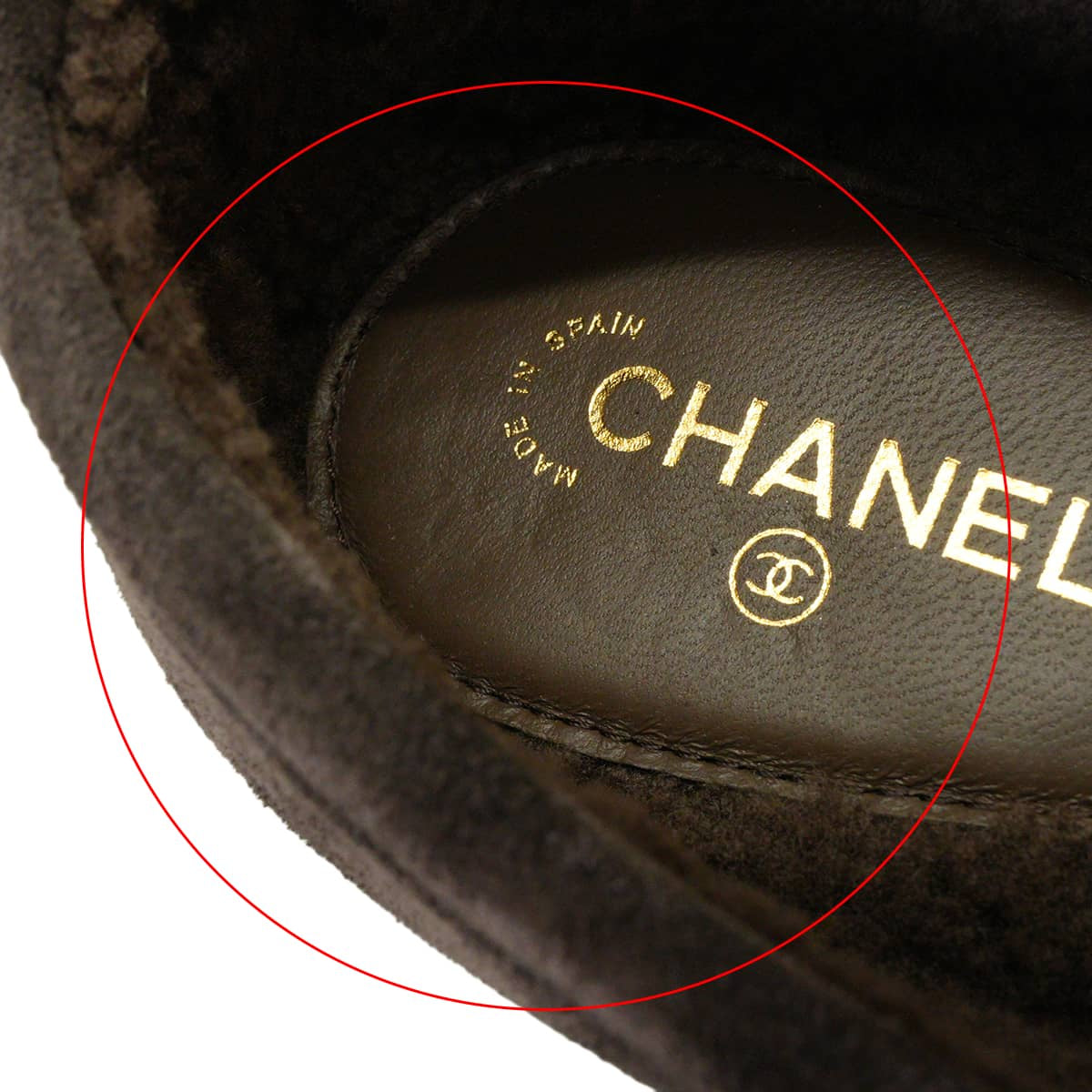 CHANEL Moccasins Women's COCO Mark Brown Suede/Boa #38C Gold HW G45886[BRAND NEW][Authentic]