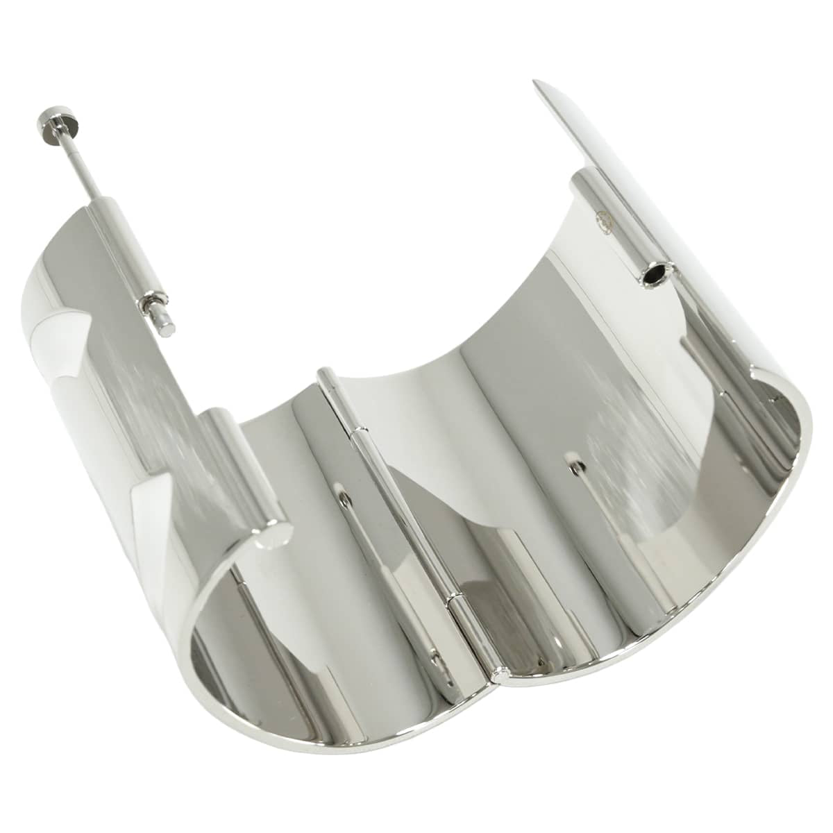 2025 Cruise CHANEL bangle Wide CC logo COCO Mark Silver/Blanc (White) Metal/Resin ABE824[EXCELLENT][Authentic]