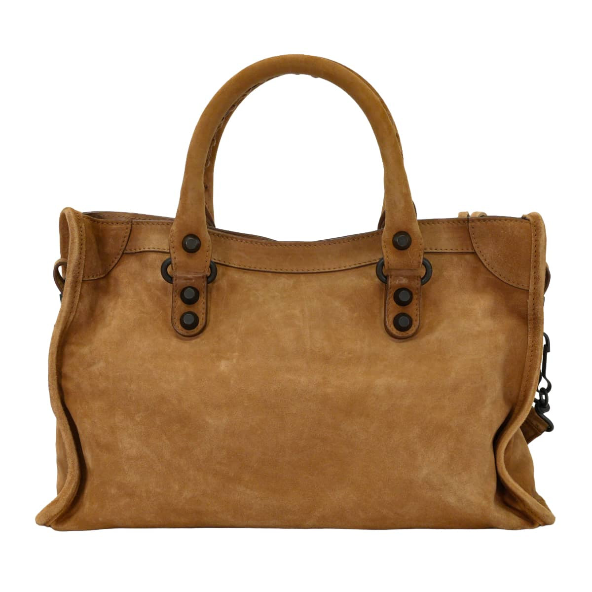 BALENCIAGA Shoulder bag LE CITY SmallCamel Suede Mat Black HW 8657622ACNH2533[EXCELLENT][Authentic]