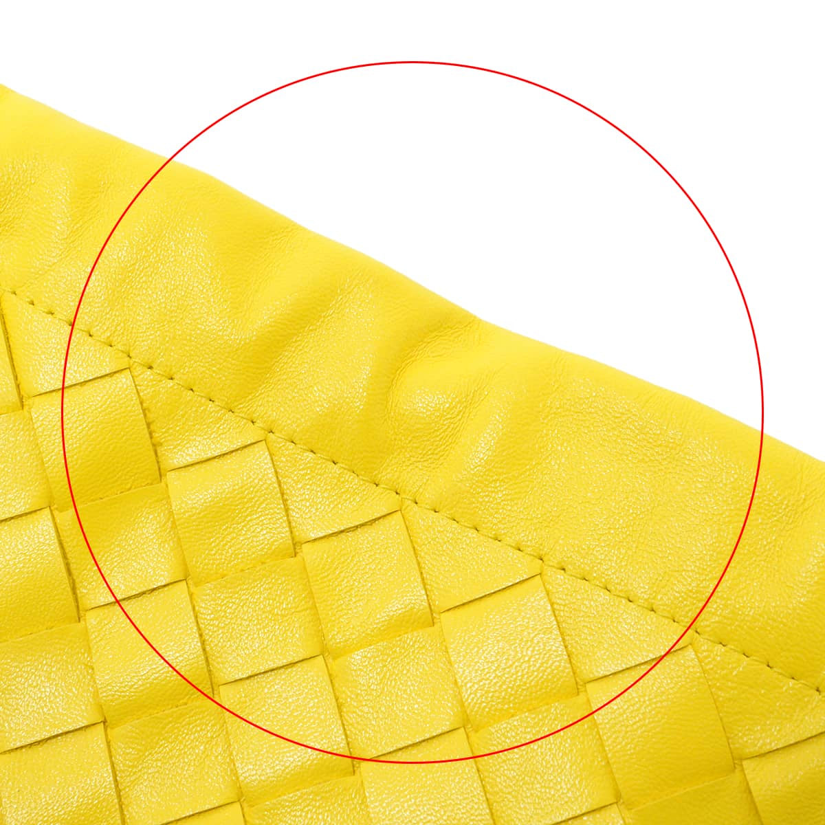BOTTEGAVENETA Shoulder bag Dustbag Medium Drawstring Intrecciato Yellow lambskin 796728V[EXCELLENT][Authentic]
