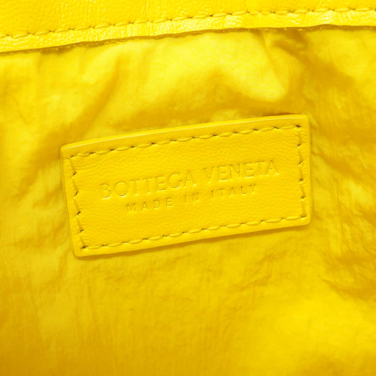 BOTTEGAVENETA Shoulder bag Dustbag Medium Drawstring Intrecciato Yellow lambskin 796728V[EXCELLENT][Authentic]
