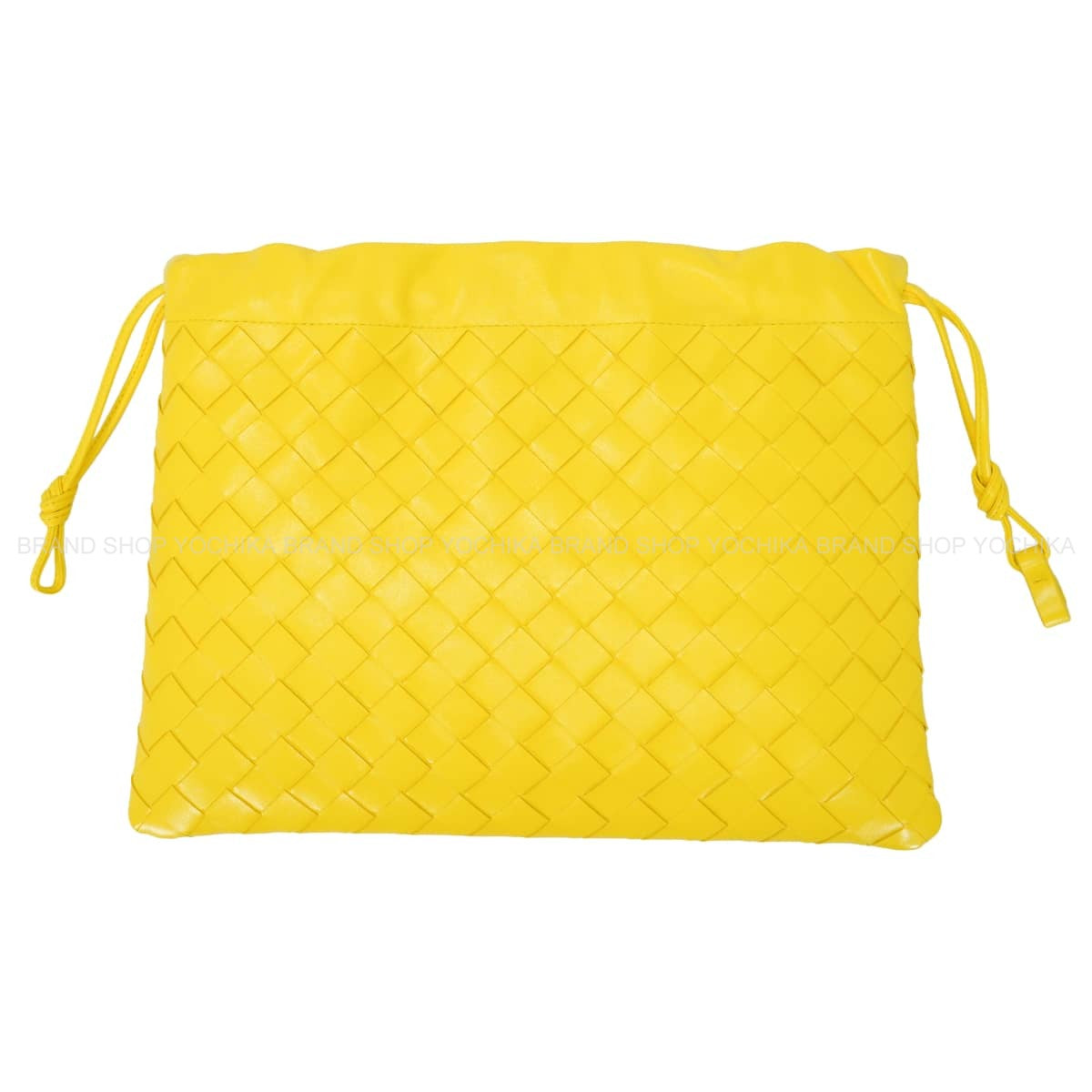 BOTTEGAVENETA Shoulder bag Dustbag Medium Drawstring Intrecciato Yellow lambskin 796728V[EXCELLENT][Authentic]