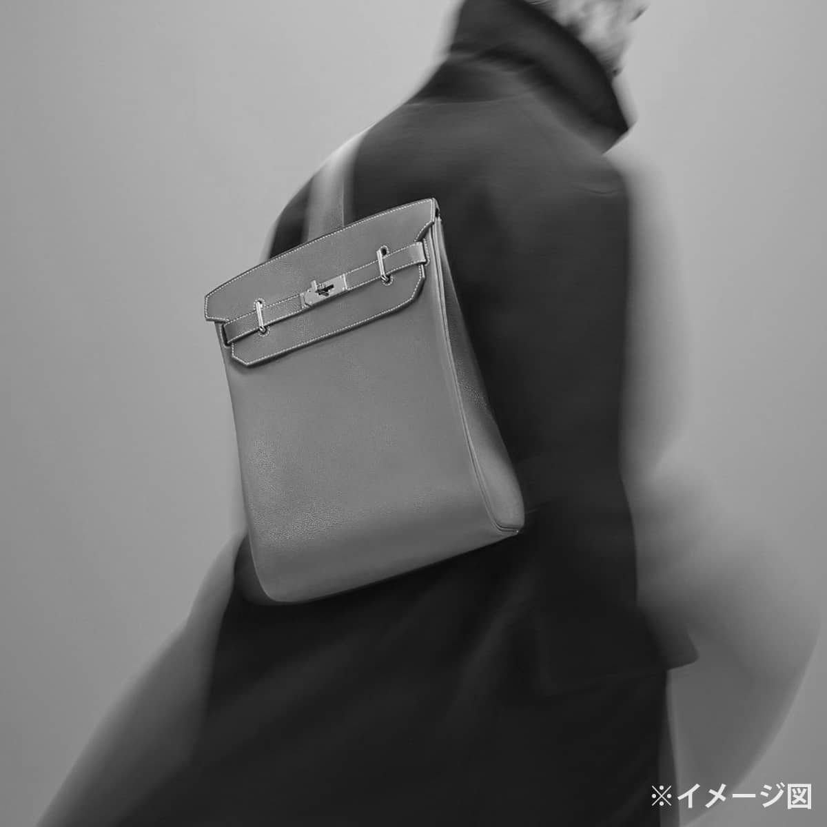 [Pre-loved] HERMES Shoulder bag Hac a Dos GM Noir (Black) Veau Togo Silver HW Stamp W[LIKE NEW][Authentic]