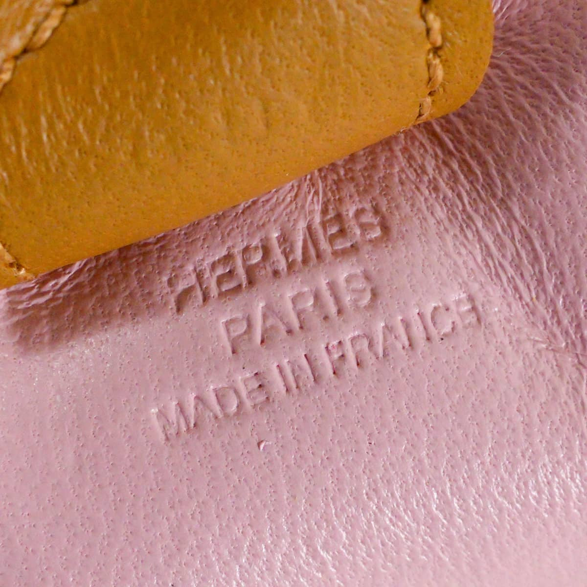 HERMES bag charm Rodeo PM Rose Sakura/Sesami/Jaune de Naples Agneau Milo Stamp G[BRAND NEW][Authentic]