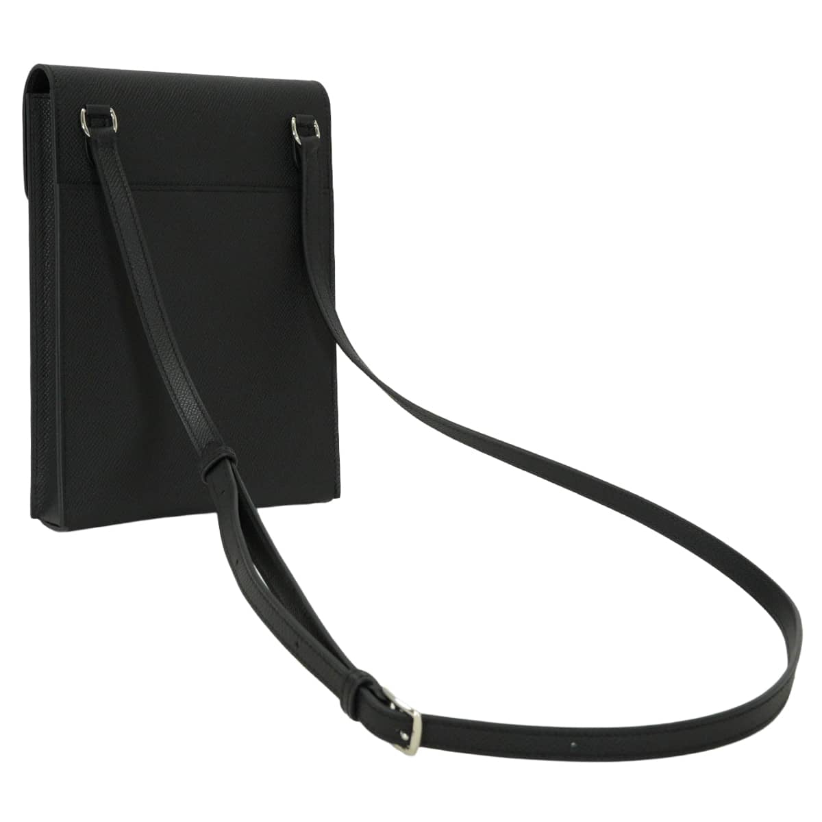 [Pre-loved] HERMES Shoulder bag Hermesnap Vertical To Go pouch Noir (Black) Veau Epsom Silver HW Stamp G[LIKE NEW][Authentic]