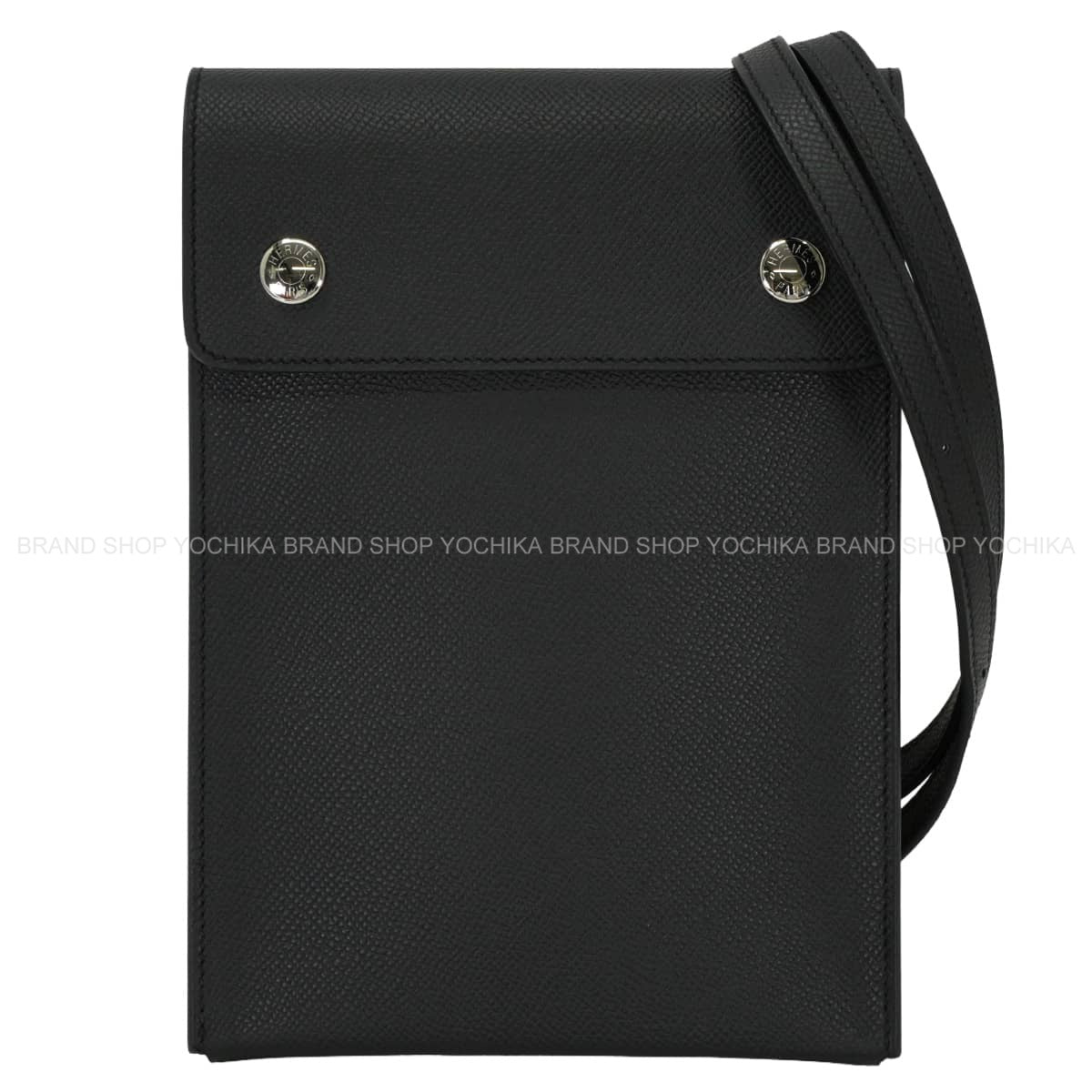 [Pre-loved] HERMES Shoulder bag Hermesnap Vertical To Go pouch Noir (Black) Veau Epsom Silver HW Stamp G[LIKE NEW][Authentic]