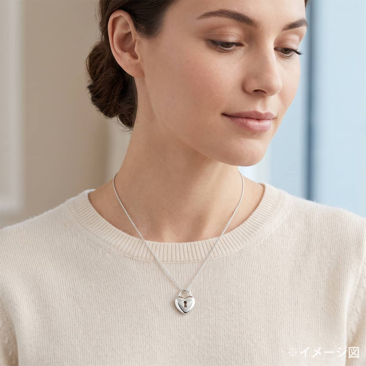 [Pre-loved] TIFFANY&Co. necklace Heart Lock Silver Silver925 (SV925 Ag925)[LIKE NEW][Authentic]