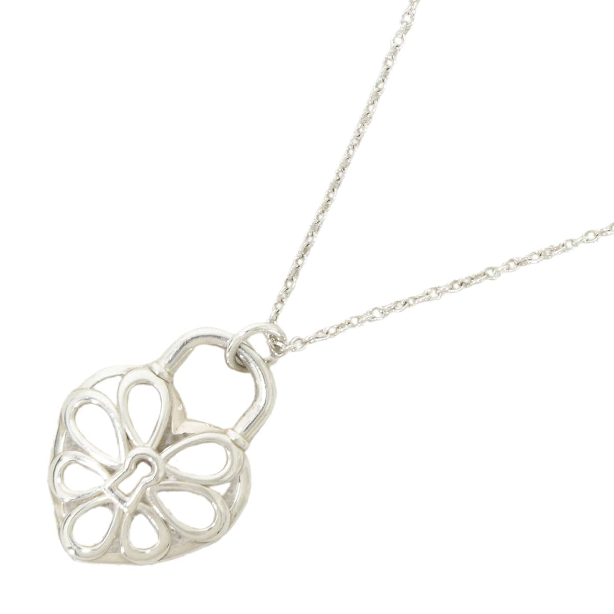 [Pre-loved] TIFFANY&Co. necklace Filigree Heart Lock Silver Silver925 (SV925 Ag925)[LIKE NEW][Authentic]