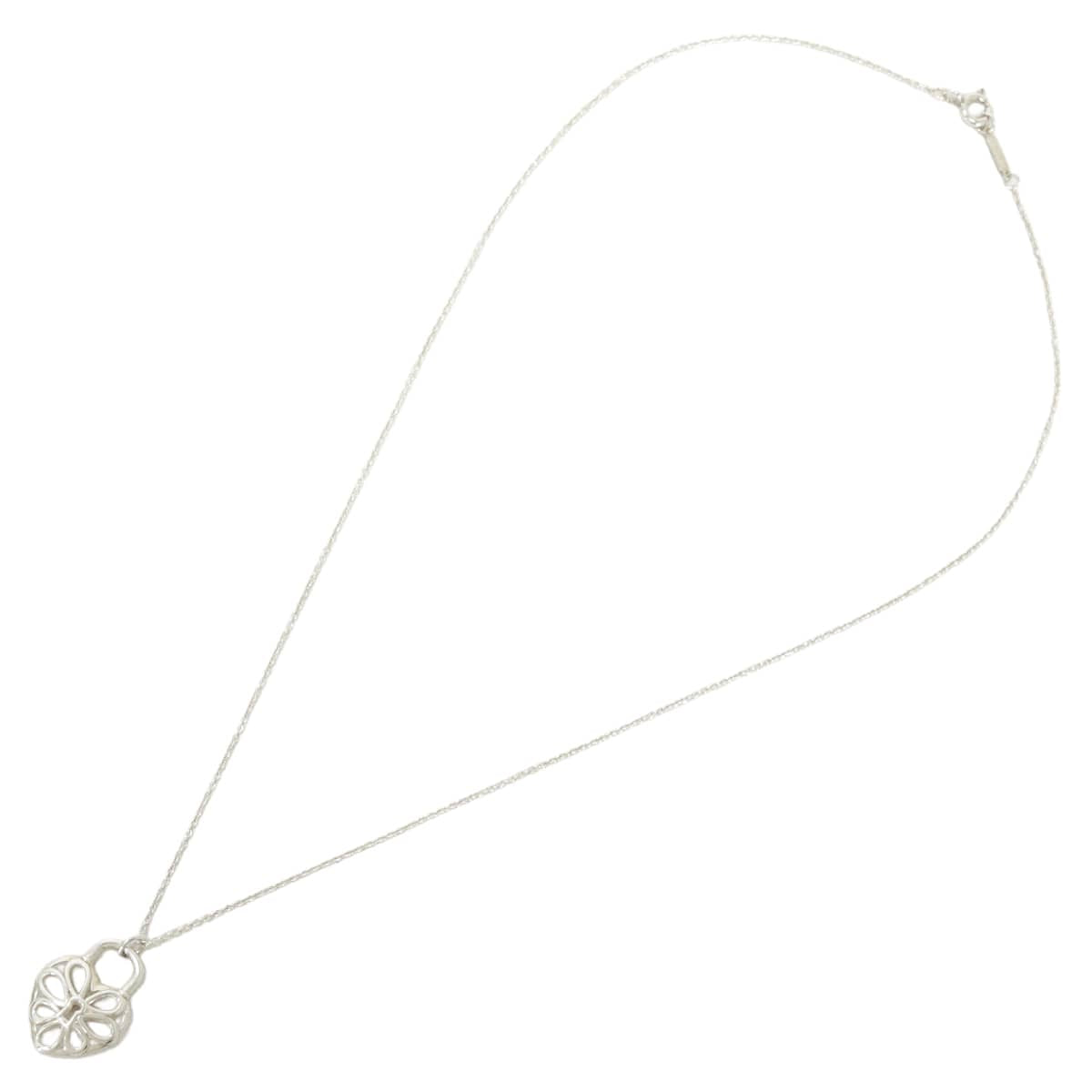[Pre-loved] TIFFANY&Co. necklace Filigree Heart Lock Silver Silver925 (SV925 Ag925)[LIKE NEW][Authentic]