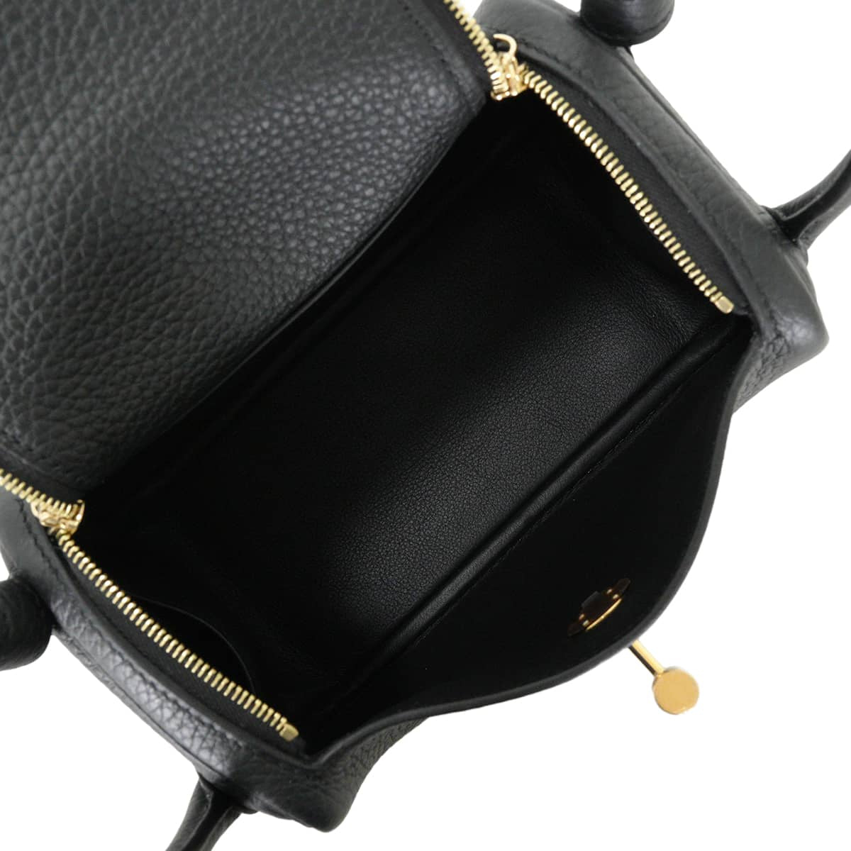 HERMES Shoulder bag Lindy mini 20 Noir (Black) Taurillon Clemence Gold HW Stamp K[BRAND NEW][Authentic]