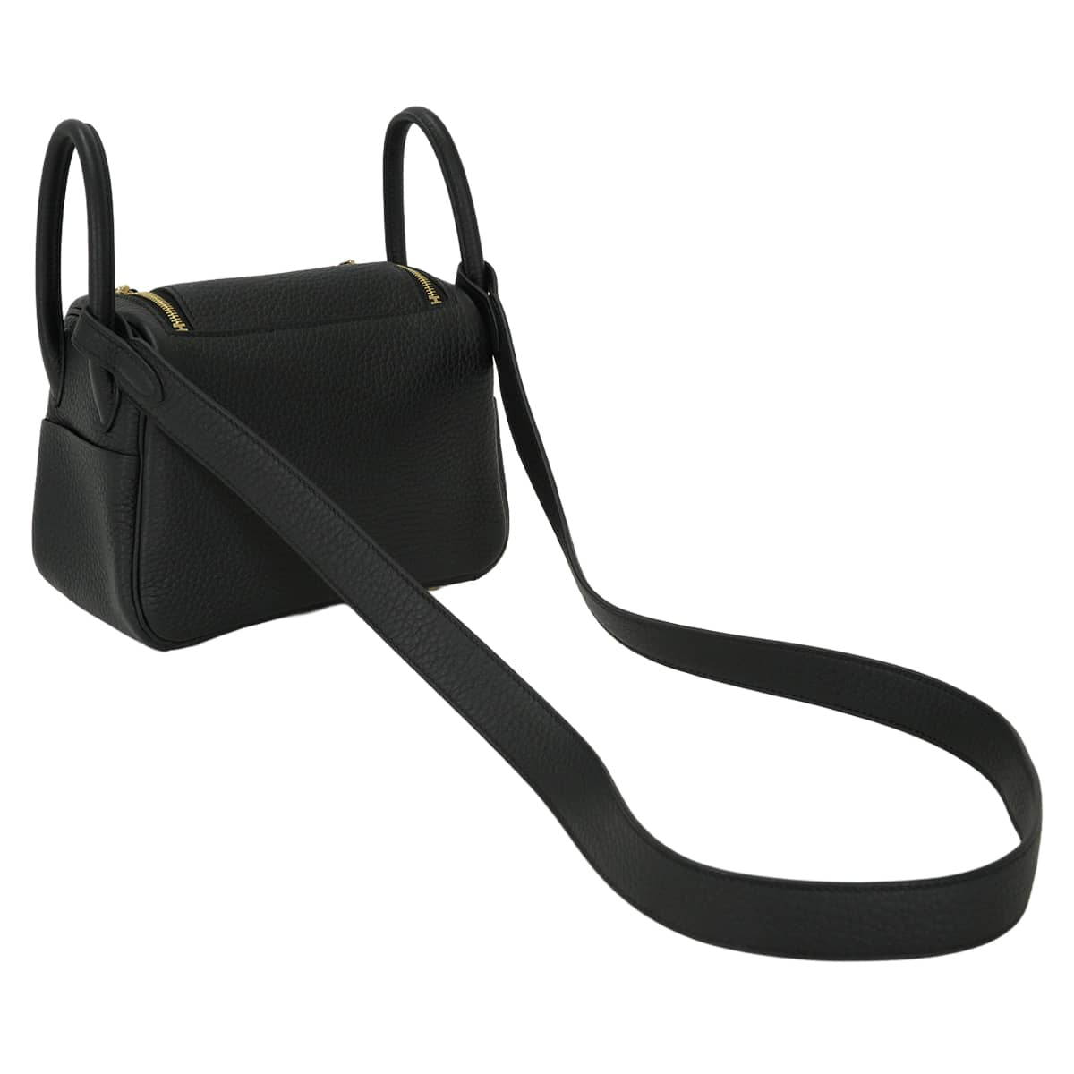 HERMES Shoulder bag Lindy mini 20 Noir (Black) Taurillon Clemence Gold HW Stamp K[BRAND NEW][Authentic]