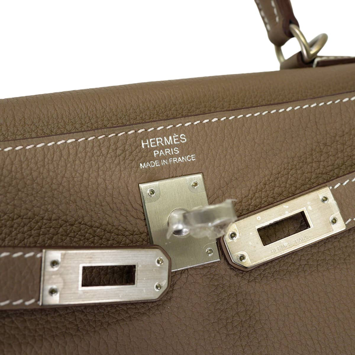 HERMES Shoulder bag Kelly25 Retourne Etoupe Veau Togo Mat Silver HW Stamp K[EXCELLENT][Authentic]