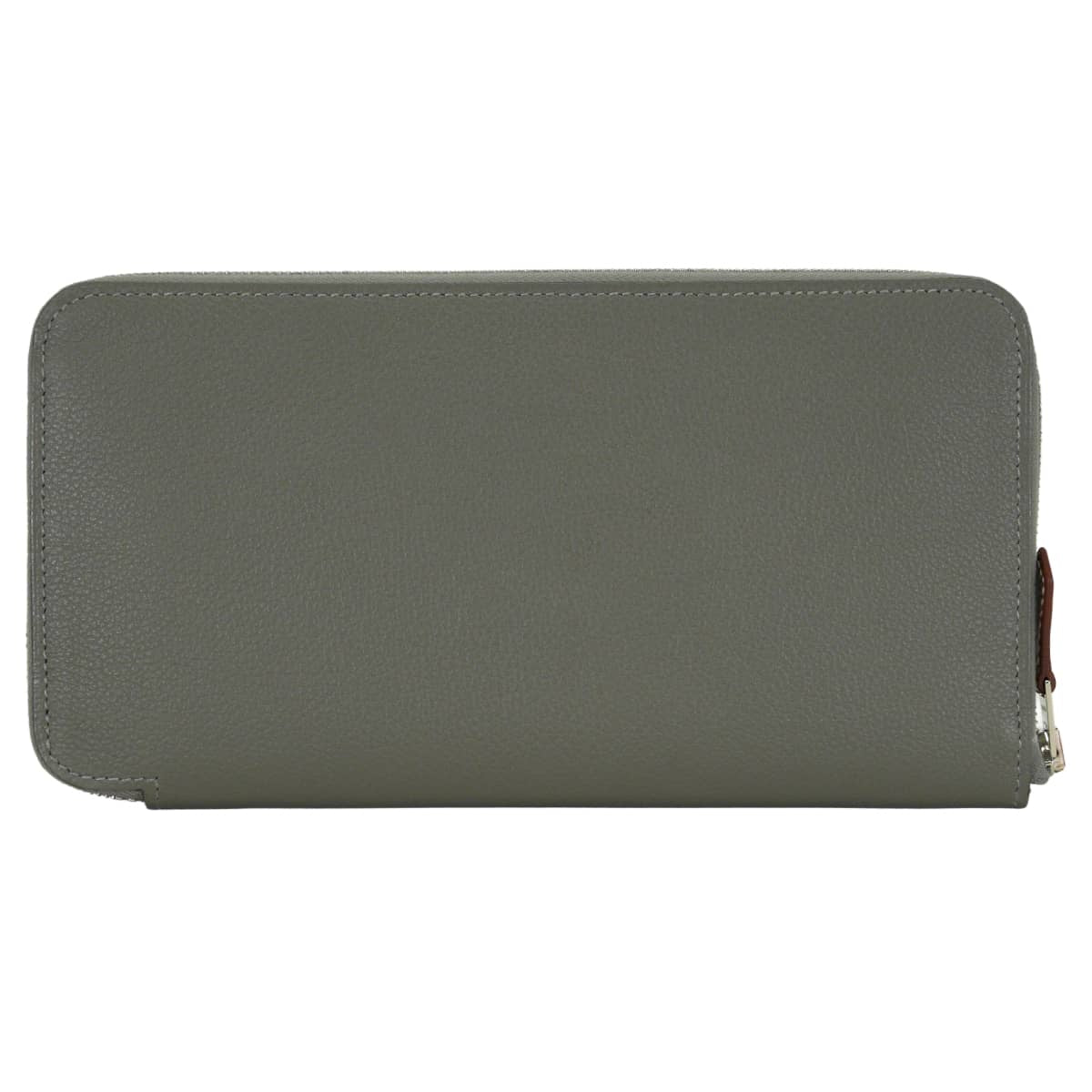 HERMES long wallet Azap Silk'in Long Collier de Chien Gris Meyer/Bleu Paradis Evercolor/Veau Barenia/Silk Silver HW Stamp W[EXCELLENT][Authentic]