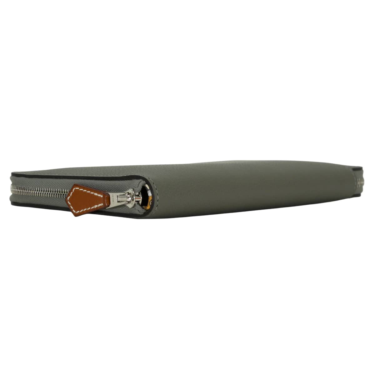 HERMES long wallet Azap Silk'in Long Collier de Chien Gris Meyer/Bleu Paradis Evercolor/Veau Barenia/Silk Silver HW Stamp W[EXCELLENT][Authentic]