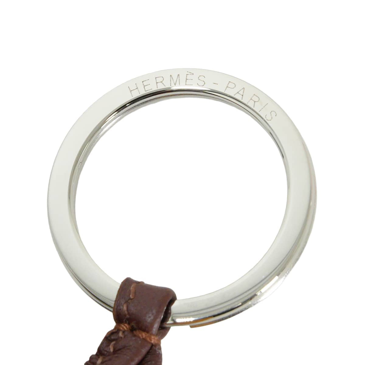 HERMES key ring Carmen Unodos Terre/Paille Agneau Milo Silver HW[EXCELLENT][Authentic]