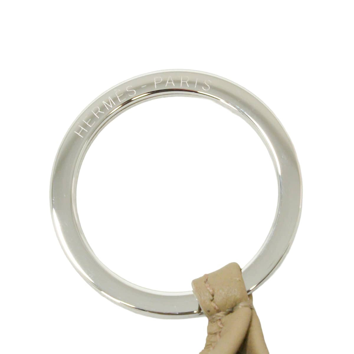 HERMES key ring Carmen Unodos Beige Marfa/Noir (Black) Agneau Milo Silver HW[BRAND NEW][Authentic]