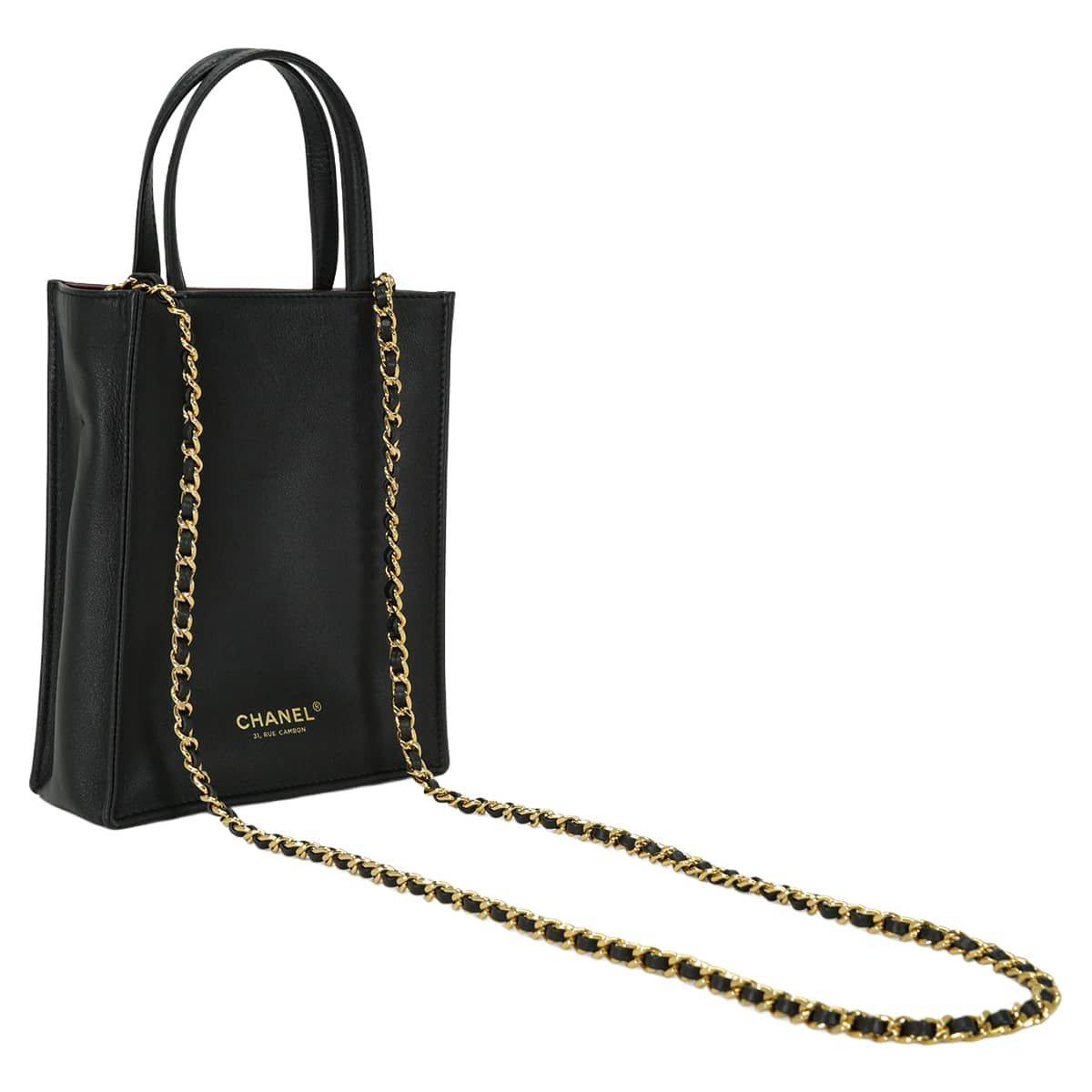 [Pre-loved] 2026 Metiers d'Art Collection CHANEL Shoulder bag Shopping bag COCO Mark Mini Noir (Black)/Bordeaux Calfskin Gold HW AP5398[LIKE NEW][Authentic]