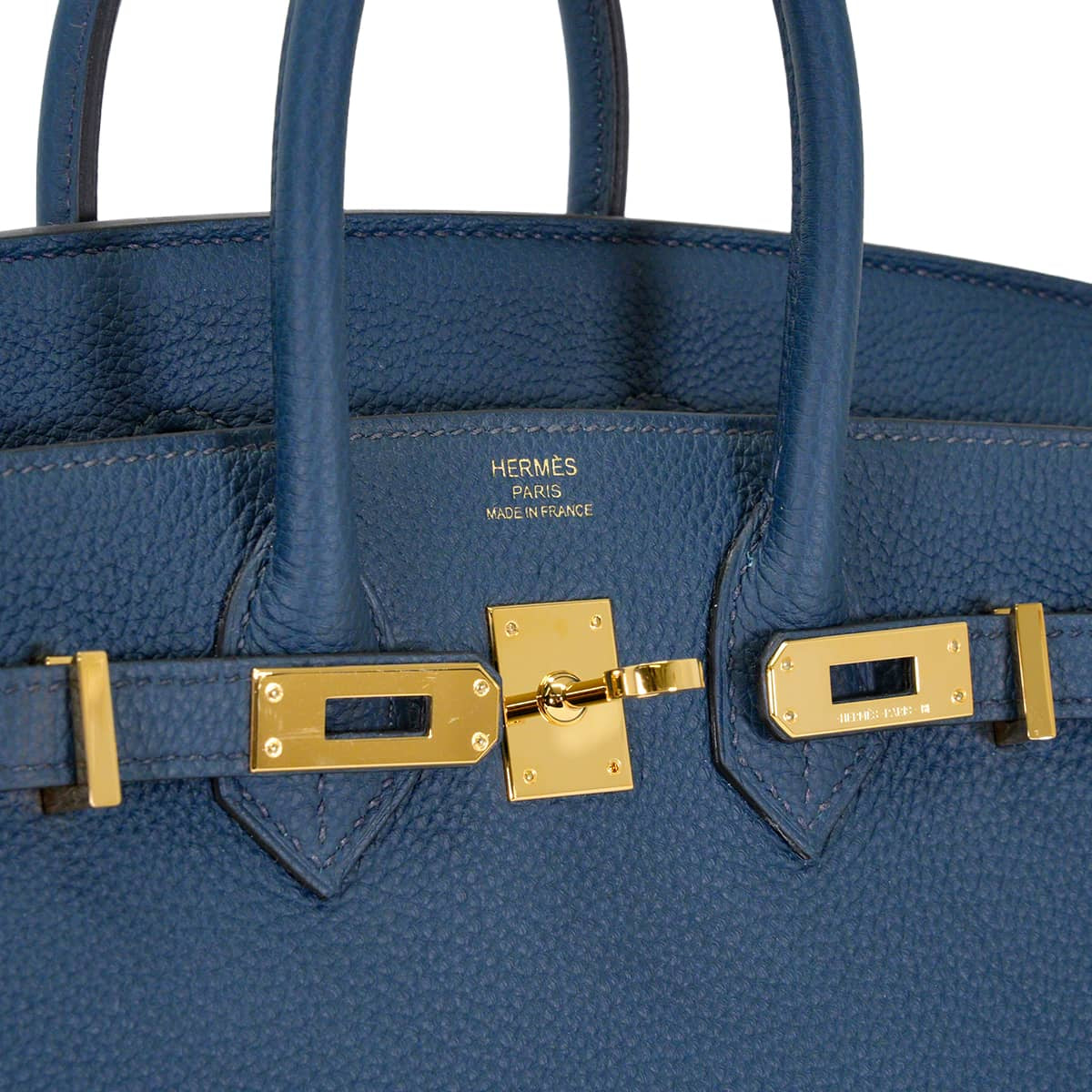 [Pre-loved] HERMES Handbag Birkin25 Bleu de Prusse Veau Togo Gold HW Stamp B[LIKE NEW][Authentic]