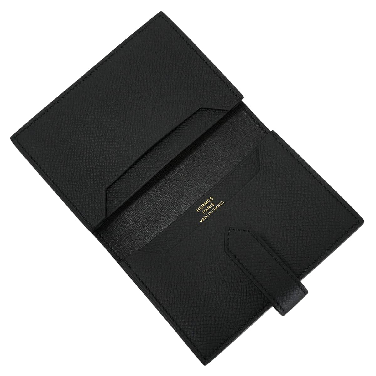 HERMES card holder Bearn Card holder Noir (Black) Veau Epsom Gold HW Stamp D[EXCELLENT][Authentic]