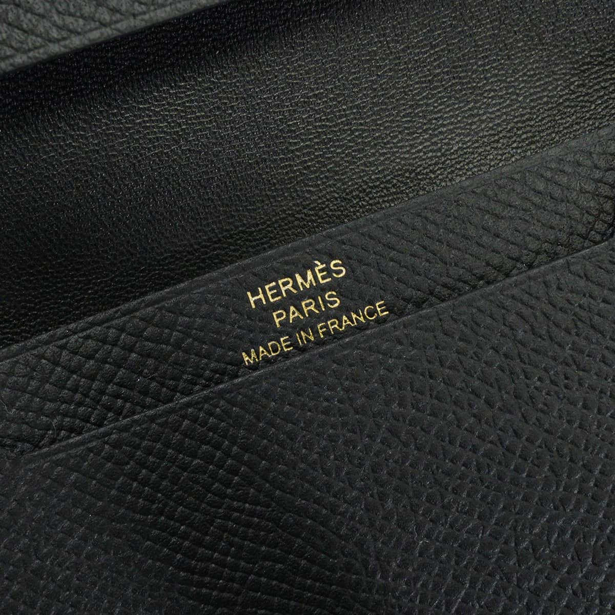 HERMES card holder Bearn Card holder Noir (Black) Veau Epsom Gold HW Stamp D[EXCELLENT][Authentic]