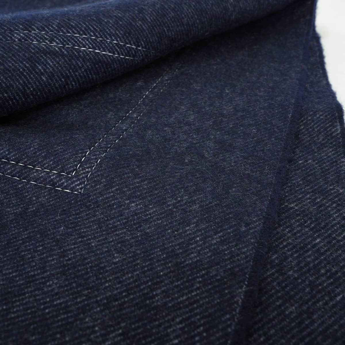 2025 AW HERMES muffler Cargo pocketsdenim Cashmere leather Silver HW H259122S02[EXCELLENT][Authentic]