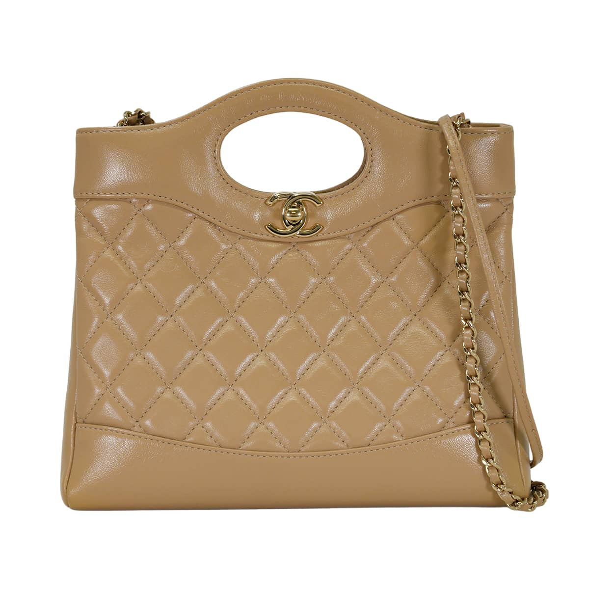 [Pre-loved] CHANEL Shoulder bag Chanel 31 Matelasse COCO Mark Chain Mini Shopping Bag Beige Shiny calfskin Gold HW AS4133[LIKE NEW][Authentic]