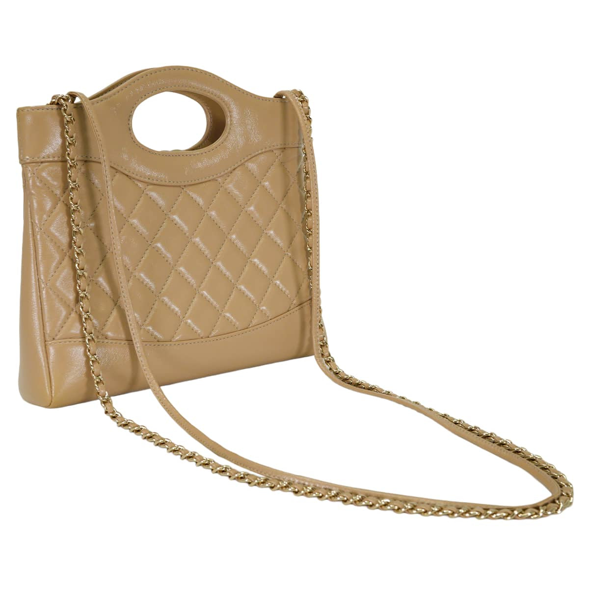 [Pre-loved] CHANEL Shoulder bag Chanel 31 Matelasse COCO Mark Chain Mini Shopping Bag Beige Shiny calfskin Gold HW AS4133[LIKE NEW][Authentic]