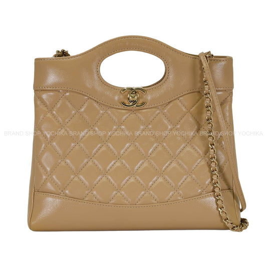 [Pre-loved] CHANEL Shoulder bag Chanel 31 Matelasse COCO Mark Chain Mini Shopping Bag Beige Shiny calfskin Gold HW AS4133[LIKE NEW][Authentic]