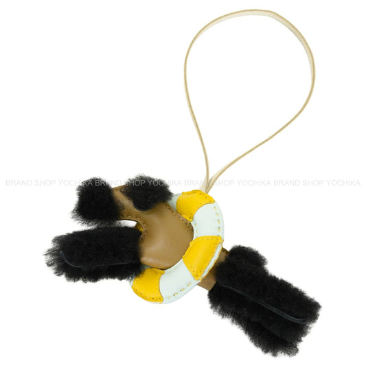 HERMES bag charm Buddy Dog A la Mer Noir (Black)/Dune/Craie/Jaune Naples/Peppermint Agneau Milo/Mouton Stamp G[BRAND NEW][Authentic]