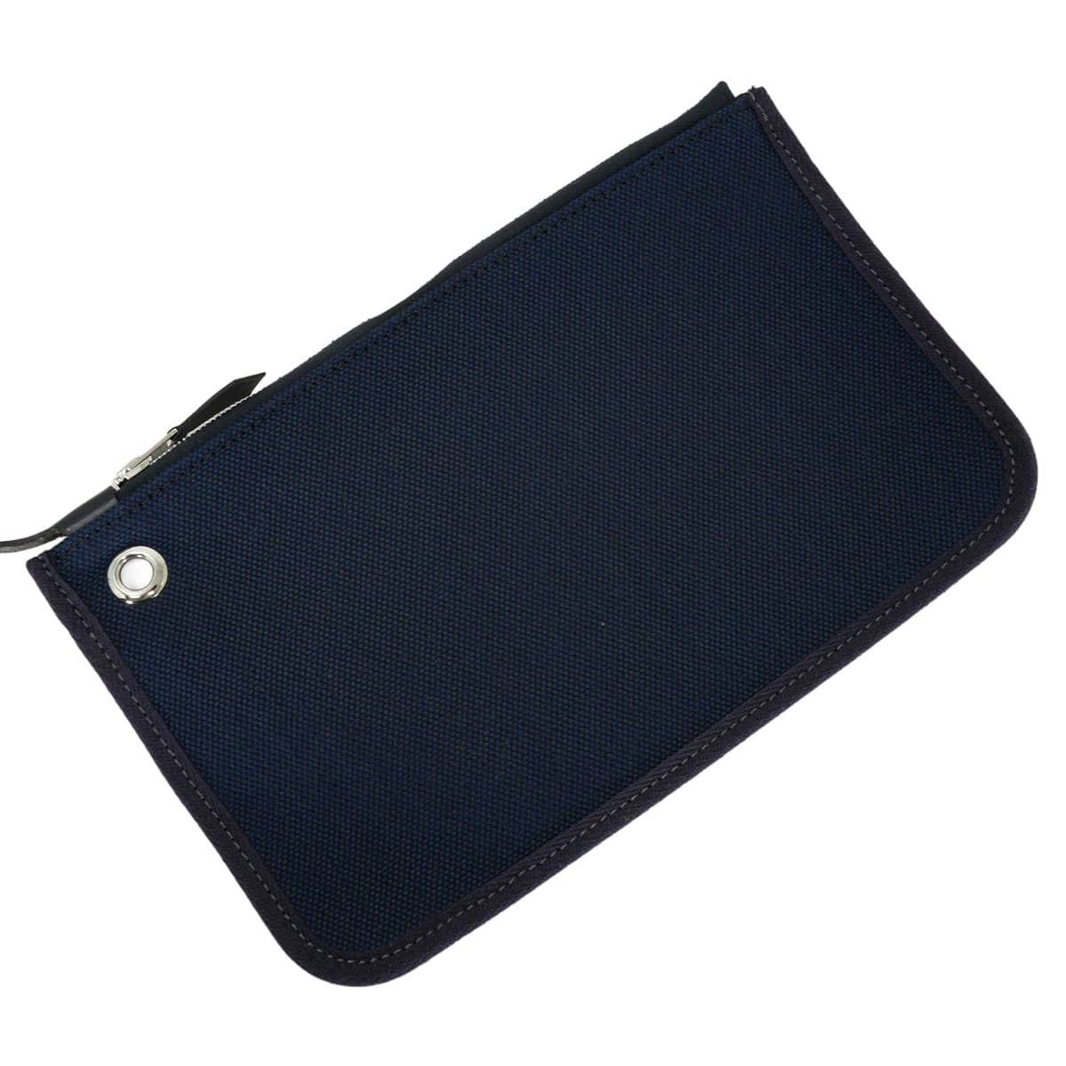 HERMES Shoulder bag HerBag Zip 31 PM Retourne Ecru/Blanc (White)/Blue Indigo Vache Hunter/Toile Quadrille Silver HW Stamp U[ALMOST NEW][Authentic]