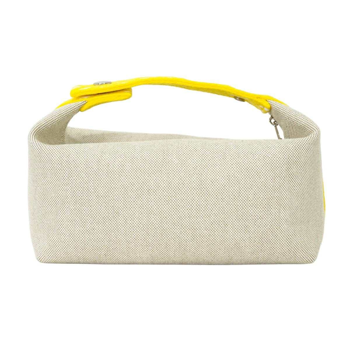 HERMES Handbag Bride a Brac PM Zigzag Jaune Citron Toile H Plume/Canvas Silver HW[EXCELLENT][Authentic]