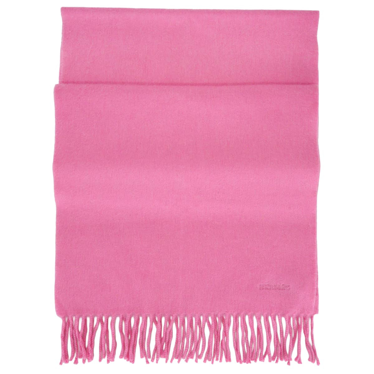 HERMES muffler Unie Brodee Rose Shocking Cashmere[EXCELLENT][Authentic]