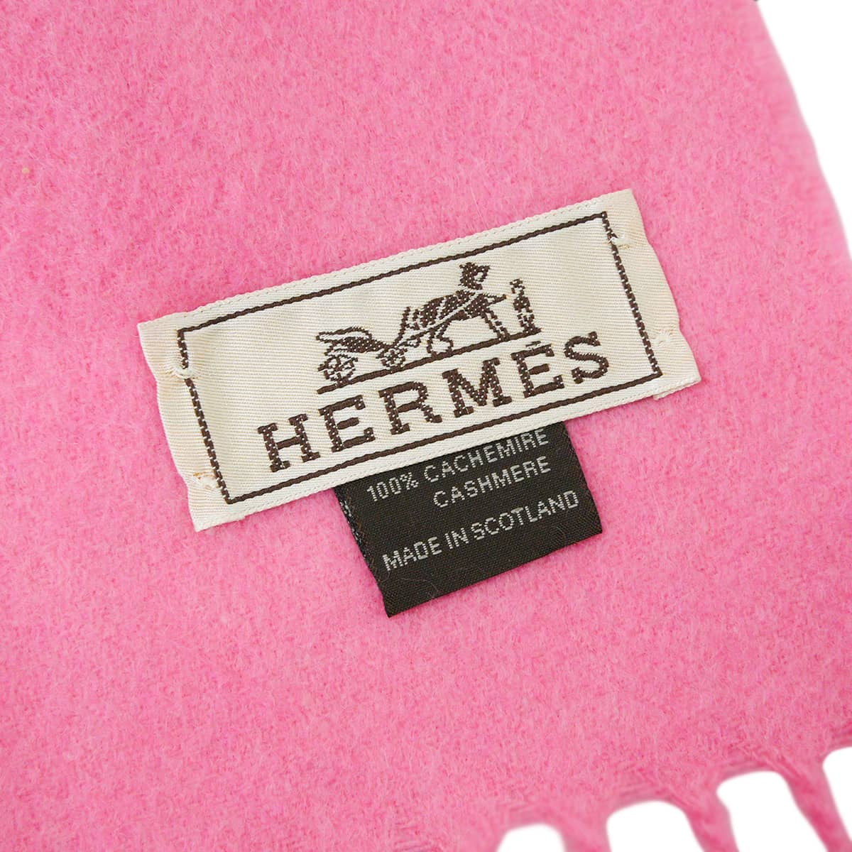 HERMES muffler Unie Brodee Rose Shocking Cashmere[EXCELLENT][Authentic]