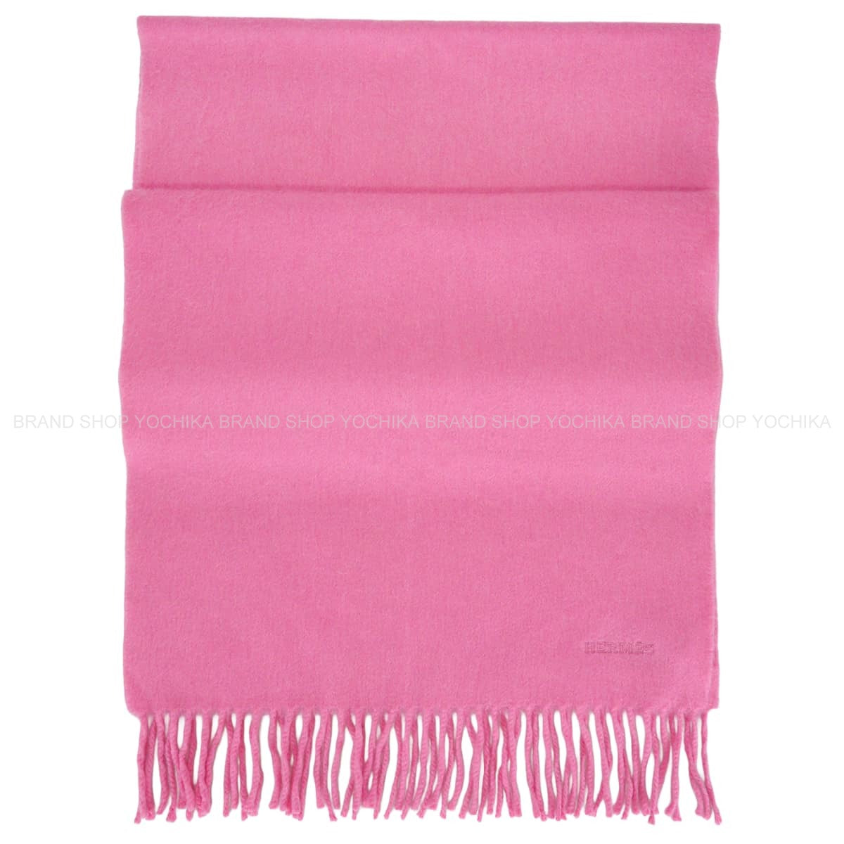 HERMES muffler Unie Brodee Rose Shocking Cashmere[EXCELLENT][Authentic]