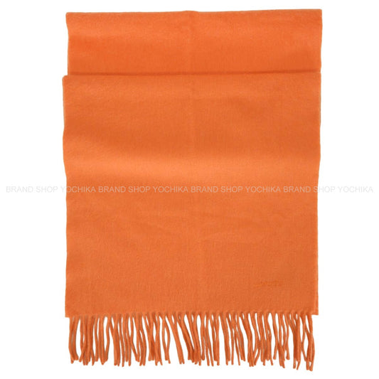 HERMES muffler Unie Brodee Orange Cashmere[EXCELLENT][Authentic]