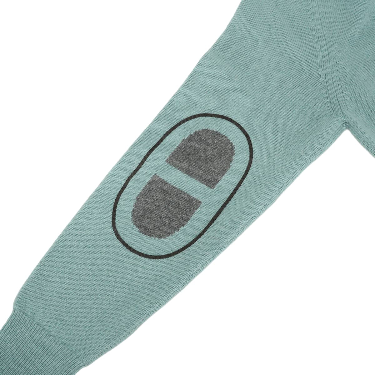 HERMES Knit Men's Full-Zip Maillon Chaine d'Ancre Blue Cashmere #XL[EXCELLENT][Authentic]