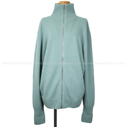 HERMES Knit Men's Full-Zip Maillon Chaine d'Ancre Blue Cashmere #XL[EXCELLENT][Authentic]