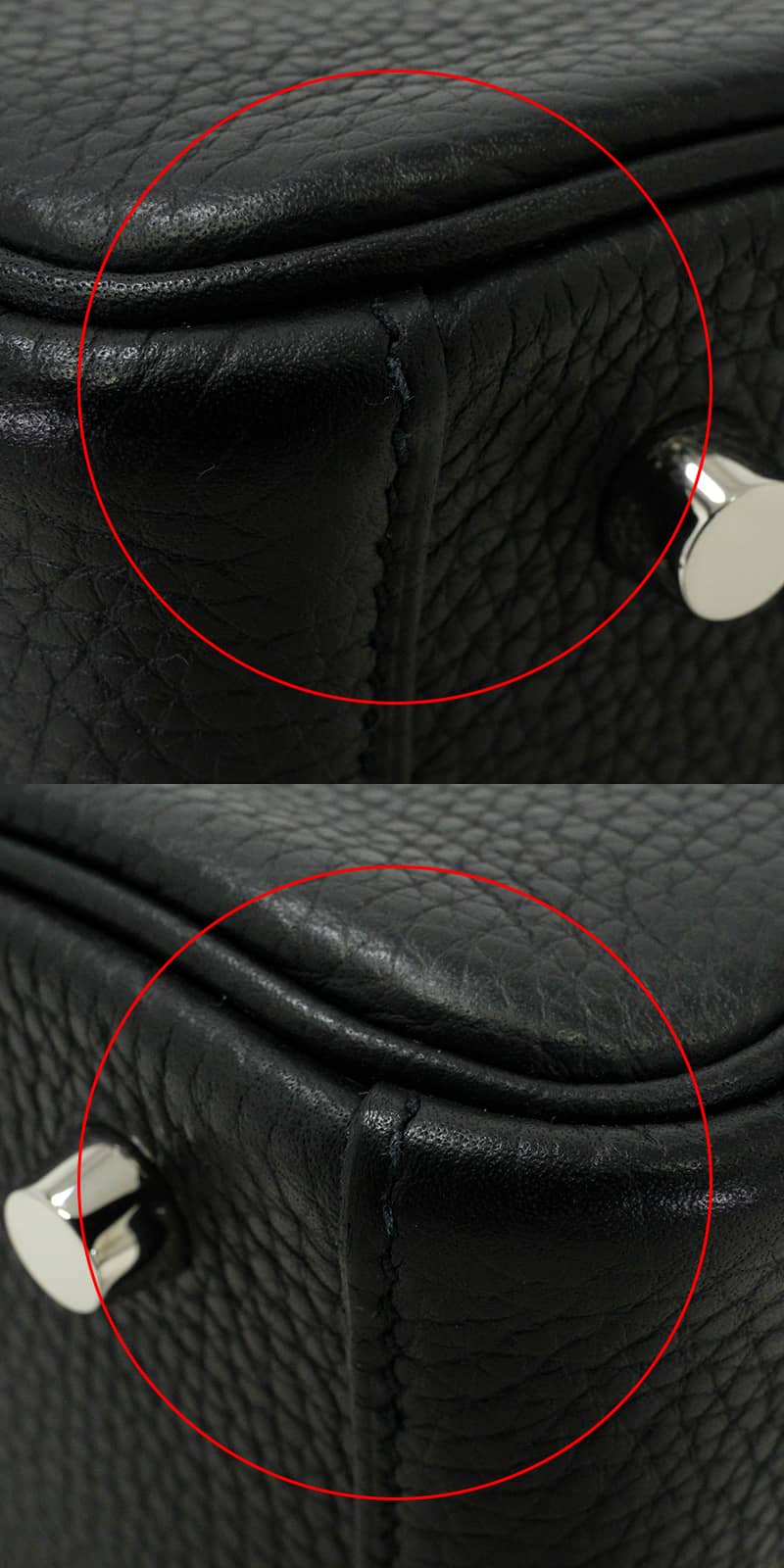 [Pre-loved] HERMES Shoulder bag Lindy 26 Noir (Black) Taurillon Clemence Silver HW Stamp C[USED SA][Authentic]