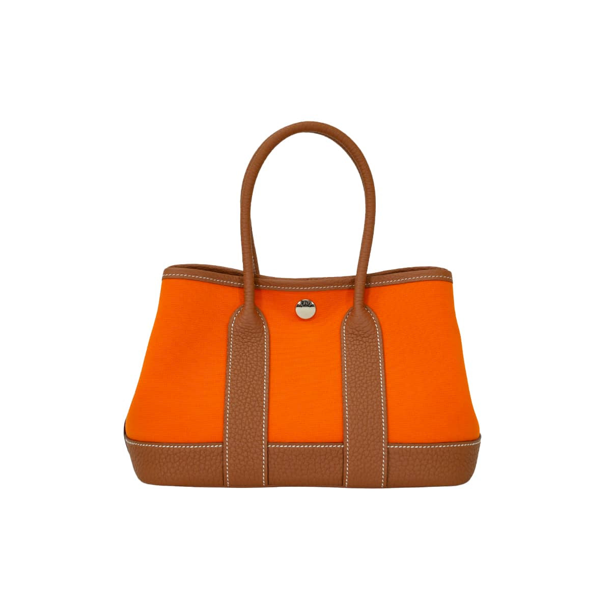 HERMES Handbag Neo Garden Party 23 Feu Orange/Gold Toile officier/Veau Negonda Silver HW Stamp G[BRAND NEW][Authentic]