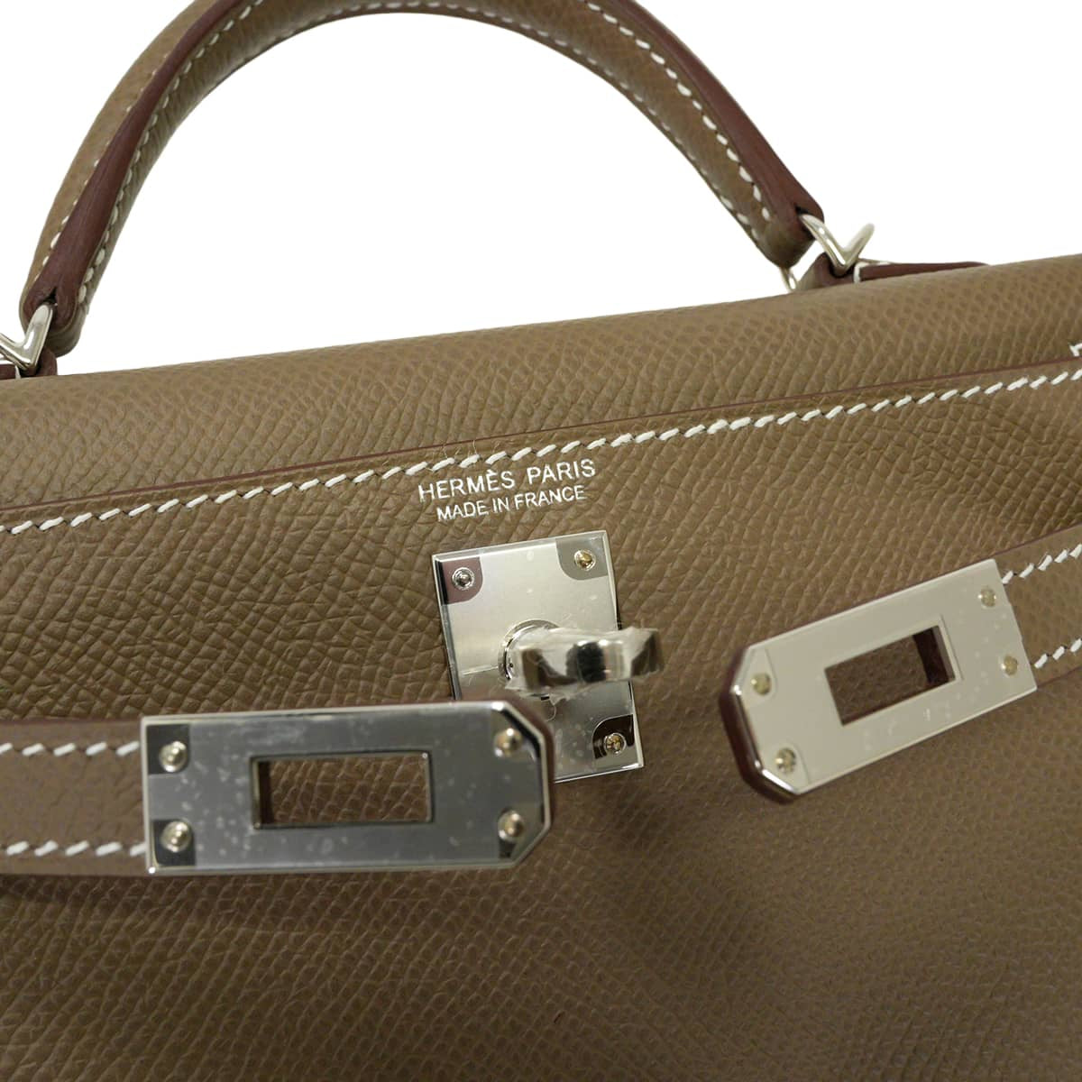 HERMES Shoulder bag Kelly mini 2 Kelly20 Etoupe Veau Epsom Silver HW Stamp G[BRAND NEW][Authentic]