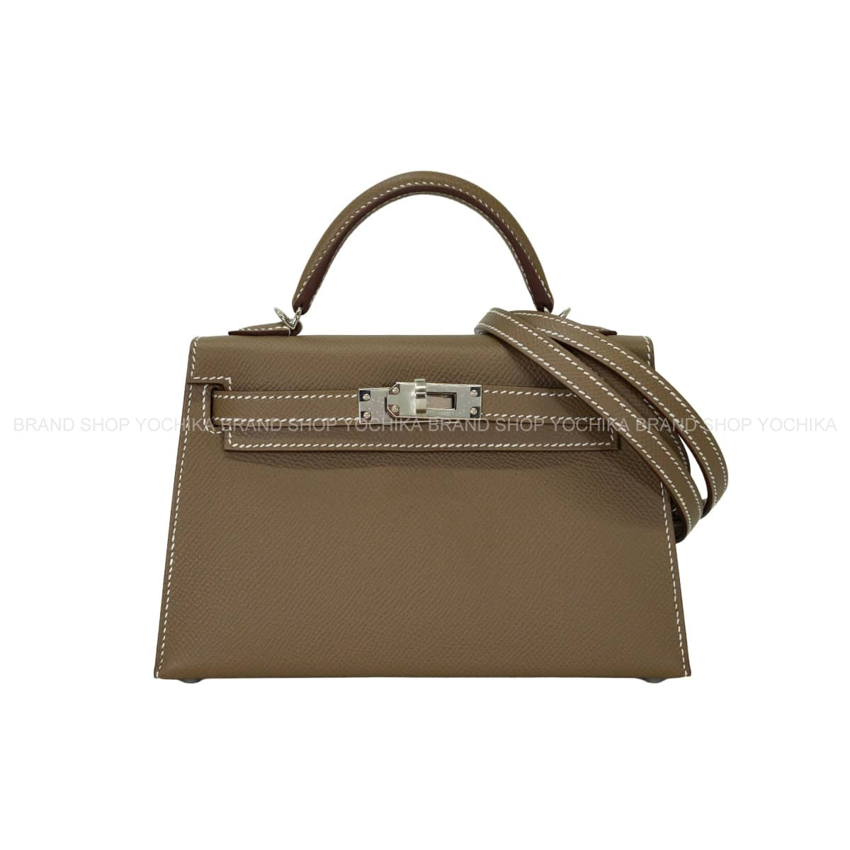 HERMES Shoulder bag Kelly mini 2 Kelly20 Etoupe Veau Epsom Silver HW Stamp G[BRAND NEW][Authentic]
