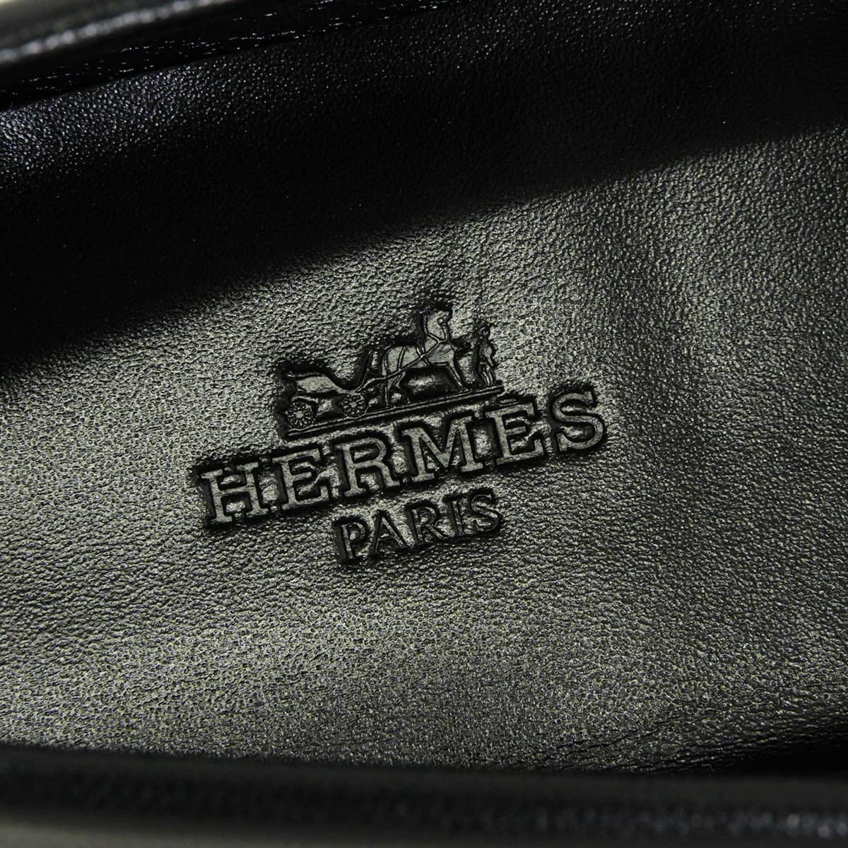 HERMES loafers Moccasin Nova Noir (Black) Chevre #37 Silver HW H262118Z02350[EXCELLENT][Authentic]