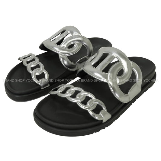HERMES sandals Extra Argente (Metallic Silver) Nappa Metallize #37 H221148Z52350[BRAND NEW][Authentic]