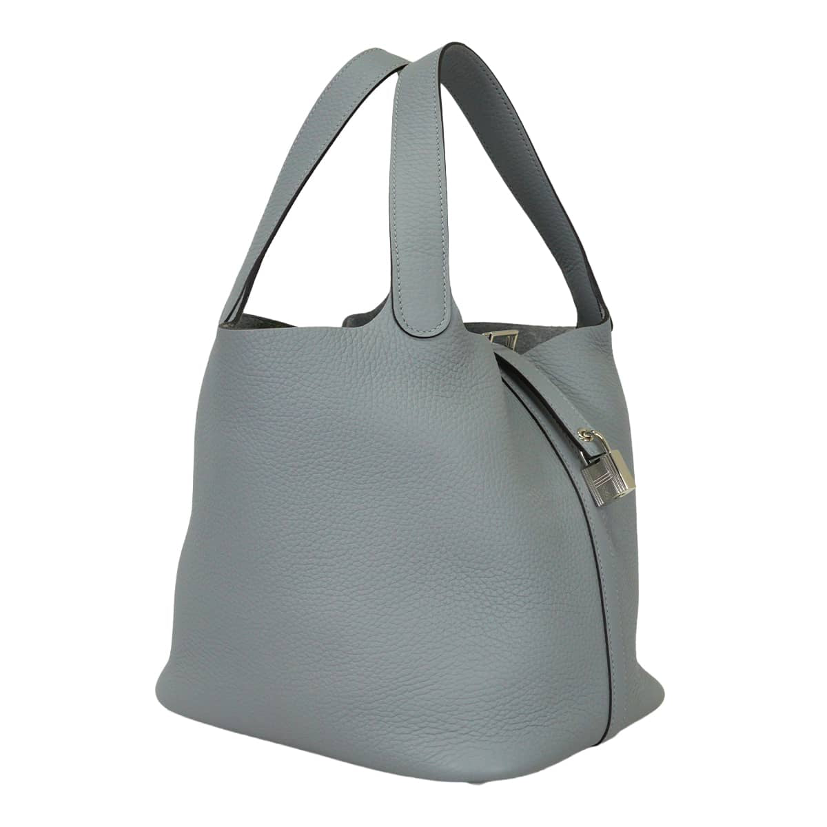 [Pre-loved] HERMES Handbag Picotin Lock 22 MM Gris Pantin Taurillon Clemence Silver HW Stamp G[LIKE NEW][Authentic]